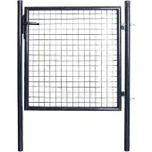 vidaXL Portail de jardin grillagé en acier galvanisé 100x100 cm gris