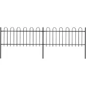 vidaXL Clôture de jardin avec arceau en acier 3.4x0.8 m Noir