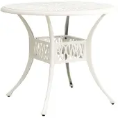 vidaXL Table de jardin blanche 90x90x74 cm fonte d'aluminium