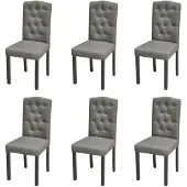vidaXL Chaises de salle à manger 6 pcs. Gris Tissu