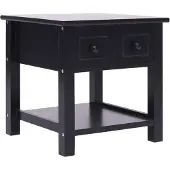 vidaXL Table d'appoint Noir 40x40x40 cm Bois de Paulownia
