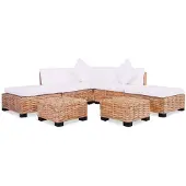 vidaXL Ensemble de canapés 18 pièces rotin naturel