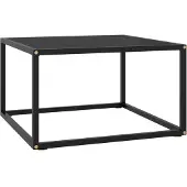vidaXL Table d'appoint noire avec verre noir 60x60x35 cm