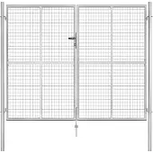 vidaXL Portail de jardin en acier galvanisé 300 x 200 cm argenté