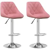 vidaXL Tabouret de bar 2 pcs velours rose