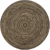 vidaXL Tapis fait à la main Jute Noir et naturel 120 cm