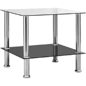 vidaXL Table d'appoint Transparent 45x50x45 cm Verre trempé