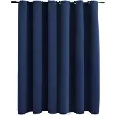 vidaXL Rideau occultant avec anneaux en métal Bleu 290x245 cm