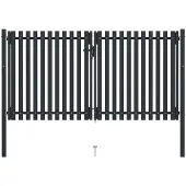 vidaXL Portail double en acier 300 x 175 cm anthracite