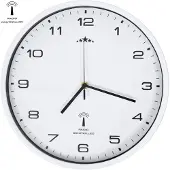 vidaXL Horloge murale radiocommandée avec mouvement à quartz 31 cm blanc