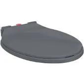 vidaXL Siège de toilette avec dispositif d'abaissement automatique Quick-Release Gris Ovale