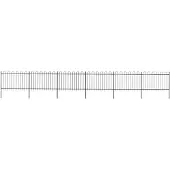 vidaXL Clôture de jardin avec design d'arceau Acier 10,2 x 1,2 m Noir