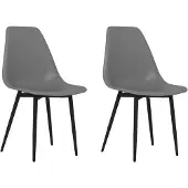 vidaXL Chaises à manger lot de 2 gris PP