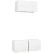 vidaXL Ensemble de 2 armoires TV blanc en bois composite