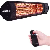 Vonroc Chauffage de terrasse Marsili 2000W - Télécommande incl. | Noir