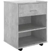 vidaXL Armoire à roulettes Gris béton 46x36x59 cm Bois d’ingénierie