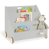 Pinolino Bibliothèque pour enfants Lasse Gris avec roues