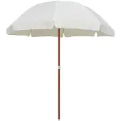 vidaXL Parasol avec mât en acier 240 cm blanc sable