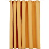 vidaXL Rideau occultant d'aspect de lin avec crochets Jaune 290x245 cm