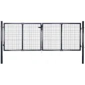 vidaXL Portail de jardin grillagé en acier galvanisé 300 x 100 cm gris
