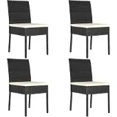 vidaXL Chaises de jardin 4 pcs. Poly rotin noir
