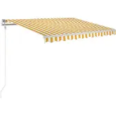 vidaXL Store automatique rétractable 300x250 cm jaune et blanc