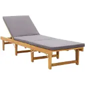 vidaXL Bain de soleil pliable avec support Acacia massif