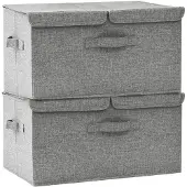 vidaXL Boîtes de rangement 2 pcs. tissu 50x30x25 cm gris