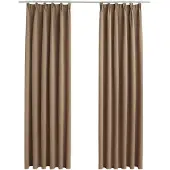 vidaXL Rideaux occultants avec crochets 2 pcs Taupe 140x245 cm
