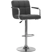 vidaXL Tabouret de bar gris foncé Tissu