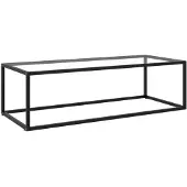 vidaXL Table basse noire avec verre trempé 120x50x35 cm