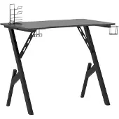 vidaXL Bureau de jeu avec piètement en Y noir 90x60x75 cm