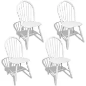 vidaXL Chaises de salle à manger 4 pcs. Blanc Bois massif Hévéa