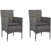 vidaXL Chaises de jardin 2 pcs. Poly rotin gris