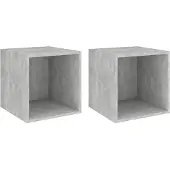 vidaXL Armoires murales 2 pcs Gris béton 37x37x37 cm Bois d’ingénierie
