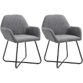 vidaXL Chaises à manger lot de 2 gris foncé tissu249808