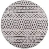vidaXL Tapis lavable antidérapant φ120 cm noir et blanc