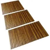 vidaXL Tapis de bain en acacia 3 pcs