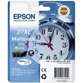 Epson 27XL Multipack - 3 ml - XL - jaune, cyan, magenta - original - emballage coque avec alarme radioélectrique - cartouche d'encre - pour WorkForce WF-3620DWF, WF-3640DTWF, WF-7110DTW...
