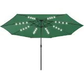 vidaXL Parasol avec éclairage LED 400 cm vert