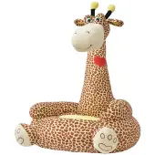 vidaXL Fauteuil pour enfant en peluche Girafe Marron