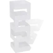 vidaXL Blanc Carré Porte-parapluie Stockage pour cannes bâtons Acier 48,5 cm