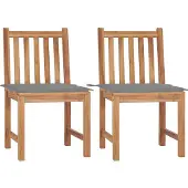 vidaXL Chaises de jardin 2 pcs. avec coussins teck massif
