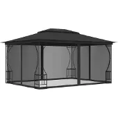 vidaXL Pavillon avec filet 300x400x265 cm Anthracite