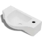 vidaXL lavabo en céramique avec trou pour robinet blanc