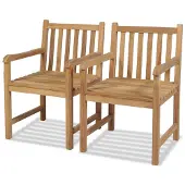 vidaXL Chaises de jardin 2 pcs. Bois massif teck