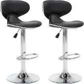 vidaXL Tabouret de bar 2 pcs. noir similicuir