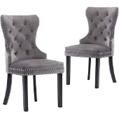 vidaXL Chaise de salle à manger 2 pcs. Gris velours
