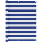 vidaXL Pare-vue balcon Blanc et bleu 120x400 cm Tissu Oxford