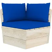 vidaXL Canapé d'angle en palette de jardin avec coussins en épicéa imprégné